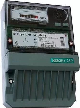 Счетчик электроэнергии 3Ф однотарифный Меркурий 230 АМ-03 5-7,5A Т1 D 230/400В ОУ фото Счетчик электроэнергии 3Ф однотарифный Меркурий 230 АМ-03 5-7,5A Т1 D 230/400В ОУ картинка